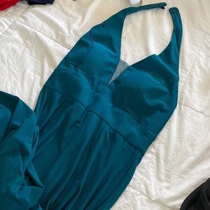 DarkGreen Emerald Green Halter Dress